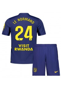 Atletico Madrid Robin Le Normand #24 Babytruitje Uit tenue Kind 2025-26 Korte Mouw (+ Korte broeken)